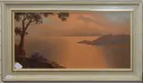 Sunset off the Italian Coast by Mario Rossi, oil on canvas, sold Jan 2020