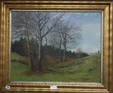 Trees in a landscape by Adolf Kapfhammer, oil on canvas, offered Jan 2020