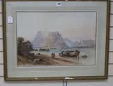View along The Rhine, 42 x 61cm by Edwin St. John, watercolour, sold Jan 2020