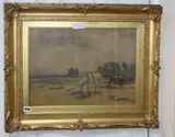 Cart horses at rest by Arthur Winter Shaw, watercolour, sold Jan 2020