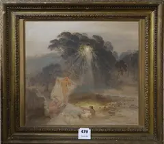 Women bathing at sunset by William Shackleton, oil on canvas board, sold Jan 2020