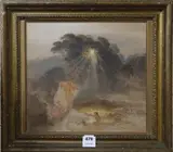 Women bathing at sunset by William Shackleton, oil on canvas board, sold Jan 2020
