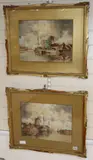 Monnikendam and Volendam by Louis van Staaten, watercolor, sold Jan 2020