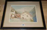 Italian Alpine landscape by Hubert James Medlycott, 1908, watercolour, sold Jan 2020