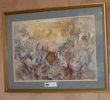 Dorset village by Michael Lawrence Cadman, 1983, watercolour, sold Jan 2020