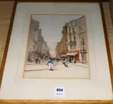 Rue St Jacques, Dieppe, Market Day by Samuel-Alfred Harding, watercolour, sold Jan 2020