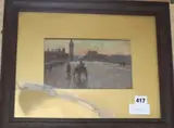 View towards Westminster, 13 x 21cm by William Breakspeare, oil on board, sold Jan 2020