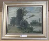 Pastoral river landscape with cattle by Georges de Lafage-Laujol, oil on canvas, offered Jan 2020