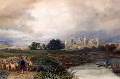 WatercolourPevensey Castle by David Cox Jnr., watercolour, sold Jan 2020