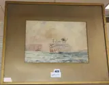 T.S.Argyllshire' in dazzle paint by John Charles Alcott, watercolour, sold Jan 2020