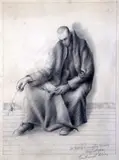 Untitled by Tristram Hillier, pencil on paper, sold Jan 2020