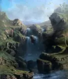 PastelFalls on the Crackenback River by John Shearer Bowman, 1872, pastel, sold Jan 2020
