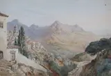 Gaucin' (Southern Spain) titled by General Sir John Miller Adye, 1885, watercolour, sold Jan 2020