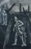 Death and the Soldier' 43 x 29.5in by Gerald R. Jarman, pencil and compressed, sold Jan 2020
