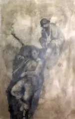 Soldier Contemplates Death' 38 x 28in by Gerald R. Jarman, pencil and compressed, sold Jan 2020