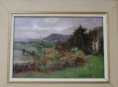 A Garden Near the Malverns by Yeend King, oil on board, sold Dec 2019