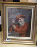 17th century gentleman holding a staff by Allan Douglas Davidson, oil on canvas board, sold Dec 2019