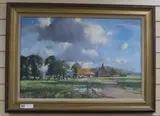 A Farm in Norfolk by Stanley Orchart, oil on canvas, sold Dec 2019