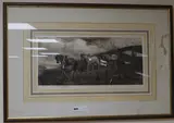 Ploughing scene by Herbert Dicksee, etching, sold Dec 2019