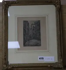 Street scene, possibly Camden by Walter Sickert, etching, sold Dec 2019