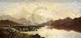 Snowdon from Capel Curig' & 'Sunset over the Grampians' 12 x 24in by Charles Leslie, oil, sold Dec 2019