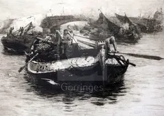 EtchingShooting the Bridge by William Lionel Wyllie, etching, sold Dec 2019