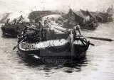 EtchingShooting the Bridge by William Lionel Wyllie, etching, sold Dec 2019