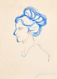 A folio of five portrait Sketches (unframed), various media, Variously signed & inscribed, (5) by Pierre Lafage, drawing, sold Mar 2021