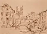 Piazza di Spagna - Rome by John Linfield, print, offered Mar 2021