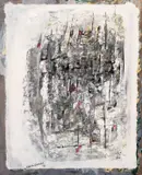 Chinese American, Abstract Composition by George Chann, mixed media on paper, sold Feb 2021
