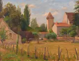 Farm near Moulin by Derek Fowler, oil on canvas, sold Feb 2021
