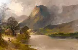 British, A pair of oil on canvas scenes of a Highland loch and a Highland River by Francis E. Jamieson, oil on canvas, sold Feb 2021