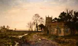 The Silent Restfulness of Eve by Benjamin Williams Leader, oil on canvas, sold Feb 2021