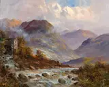 British, A pair of highland scenes featuring lakes and rivers by F.e Jamieson, oil on canvas, sold Feb 2021