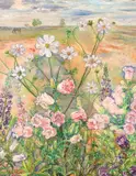 French, A study of wildflowers with stems depicting the star of David by Maurice Bouillot, oil on board, sold Feb 2021