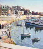 The Harbour, St. Ives by Arthur Hayward, oil on canvas, sold Feb 2021