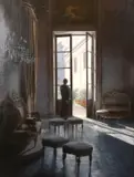Musique Lointaine by Genevieve Dael, oil on canvas, offered Feb 2021