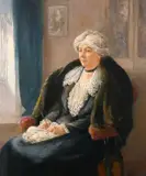 British, A portrait of a seated lady in an interior by Charles Cundall, oil on canvas, sold Feb 2021