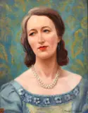 British, Head and shoulders portrait of a lady, in an interior by Douglas Swainson, oil on canvas, sold Feb 2021