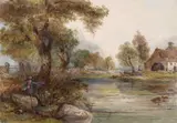 British, A pair of Welsh mountain river scenes by William Appleton, watercolour, sold Feb 2021