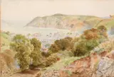British, A view of Lynton with a coastal landscape beyond by Ebenezer Wake Cook, watercolour, offered Feb 2021