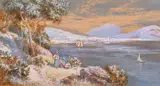 British, A view of the bay of Naples with figures in the foreground by Charles Rowbotham, watercolour, sold Feb 2021