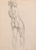 British, Study of a female nude by James Ardern Grant, 1922, pencil, offered Feb 2021