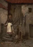 The Fisherman's Daughter by Rsa Rba Roi Rsw Robert Gemmell Hutchison, oil on board, offered Sep 2012