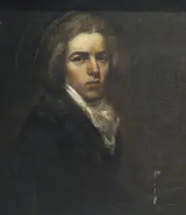 A portrait of a gentleman wearing a white collar by John Opie, oil on canvas, sold Sep 2012