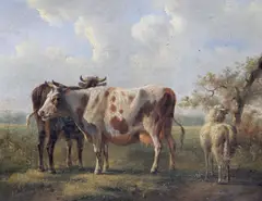 Cattle in a field by Albertus Verhoesen, sold Sep 2012