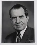 of Richard Nixon with Halsman copyright stamp and titled in his hand by Philippe Halsman, photograph, offered Oct 2017