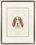 titled The Hound by Marguerite Kirmse, aquatint, offered Oct 2017