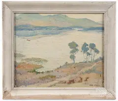 landscapes by Kitty Curtis, oil on board, offered Oct 2017