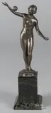 female nude with ball by Paul Fournier, bronze, offered Oct 2017